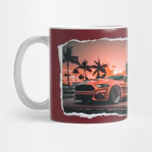 Mustang Inspired Glossy Orange Sports Car Mug